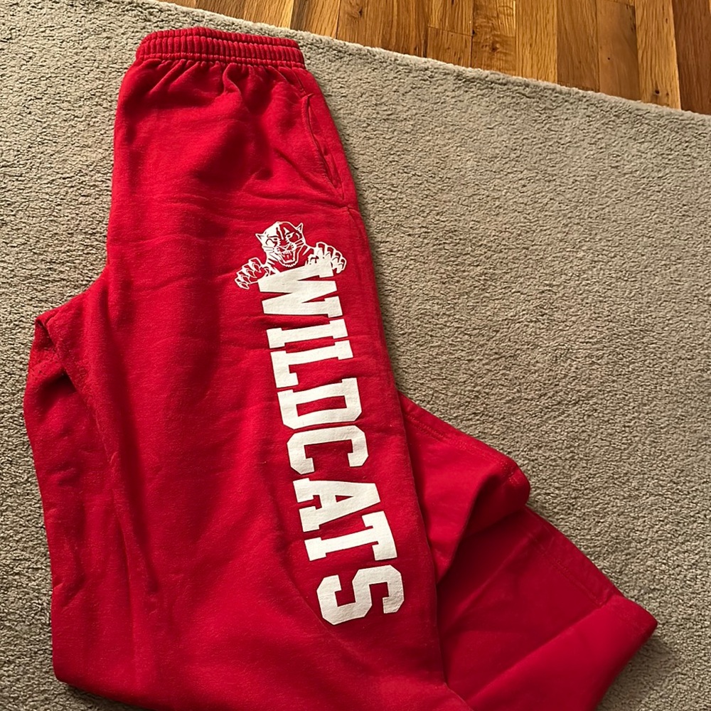 red wildcat sweatpants